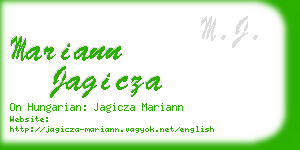 mariann jagicza business card